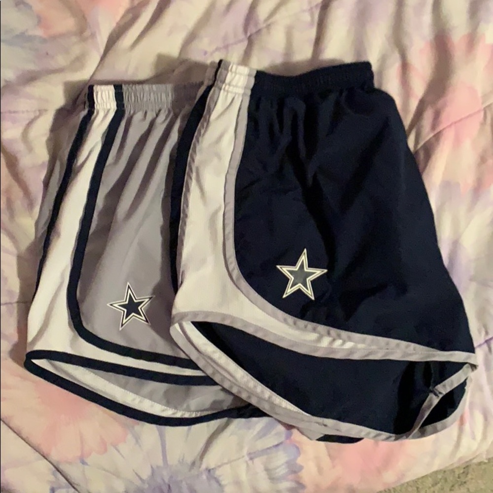 2 pairs of Nike Dallas Cowboys running shorts